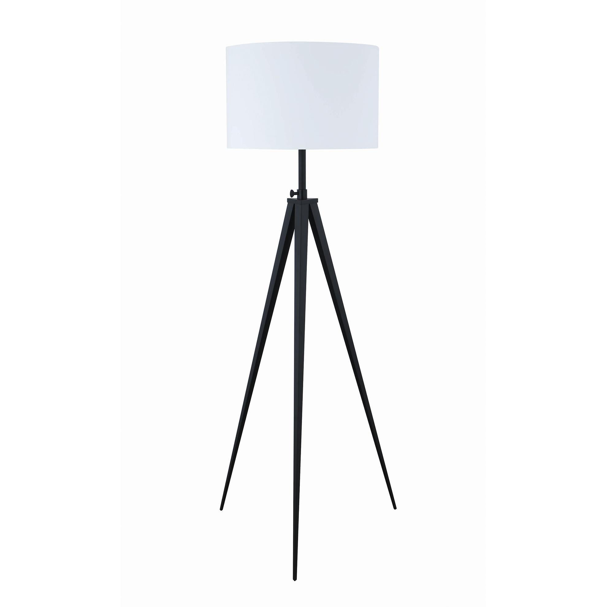 Coaster Furniture Harrington 920074 60-inch Drum Shade Metal Tripod Floor Lamp - Black IMAGE 1